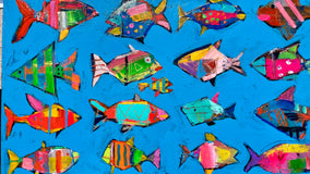 Original art for sale at UGallery.com | Tropical Traffic by Allen Wittert | $2,250 | acrylic painting | 24' h x 31.5' w | thumbnail 1