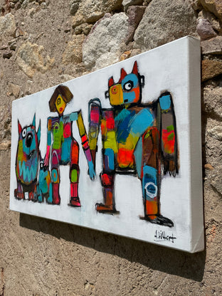 Two Dogs by Allen Wittert |  Side View of Artwork 