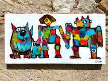 Original art for sale at UGallery.com | Two Dogs by Allen Wittert | $1,300 | acrylic painting | 15.5' h x 31.5' w | thumbnail 3