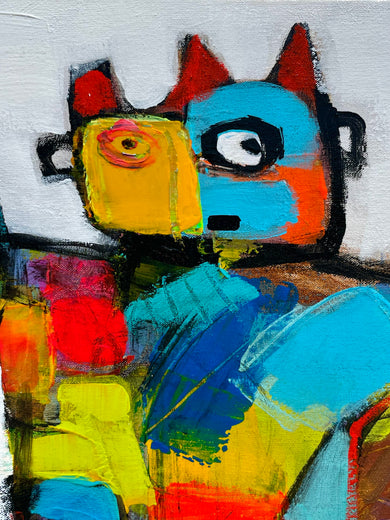 Two Dogs by Allen Wittert |   Closeup View of Artwork 