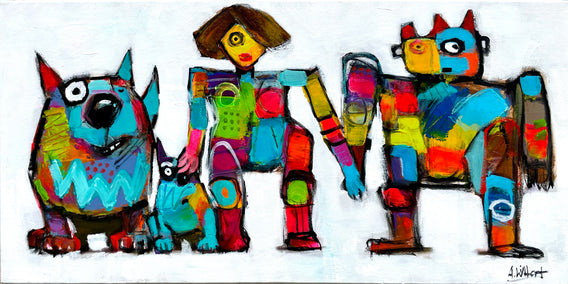 acrylic painting by Allen Wittert titled Two Dogs