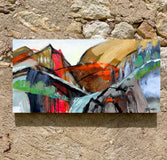 Original art for sale at UGallery.com | Where the Land Breaks by Allen Wittert | $1,850 | acrylic painting | 19.5' h x 40' w | thumbnail 3