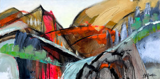 Original art for sale at UGallery.com | Where the Land Breaks by Allen Wittert | $1,850 | acrylic painting | 19.5' h x 40' w | thumbnail 1
