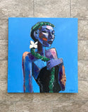 Original art for sale at UGallery.com | White Petal, Blue Hour by Allen Wittert | $6,100 | acrylic painting | 47.5' h x 44' w | thumbnail 3