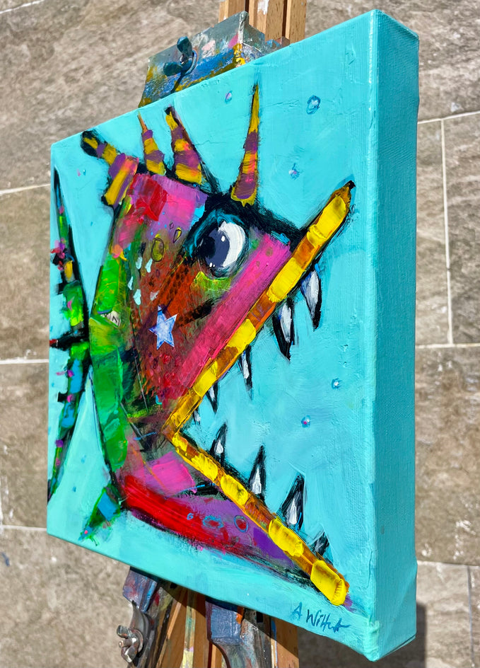 Should Not Have Bit That One by Allen Wittert |  Side View of Artwork 