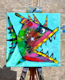 Original art for sale at UGallery.com | Should Not Have Bit That One by Allen Wittert | $800 | acrylic painting | 12' h x 12' w | thumbnail 3