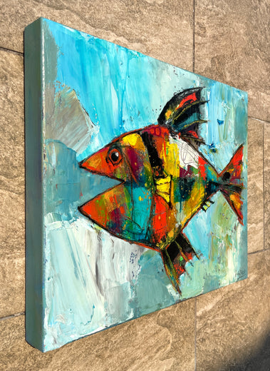 Tropical Static by Allen Wittert |  Side View of Artwork 