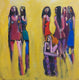 Original art for sale at UGallery.com | Seven Nightclubbers by Allen Wittert | $925 | oil painting | 18' h x 20' w | thumbnail 1