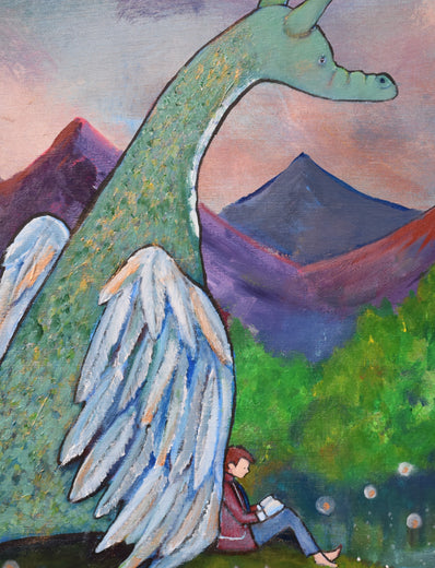 Adventure Reading by Andrea Doss |   Closeup View of Artwork 