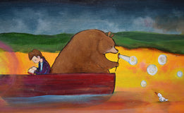 Original art for sale at UGallery.com | Sunset on the River by Andrea Doss | $900 | acrylic painting | 18' h x 24' w | thumbnail 4