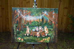 Original art for sale at UGallery.com | Tea at Sunset by Andrea Doss | $900 | acrylic painting | 18' h x 24' w | thumbnail 3