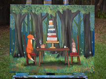 Original art for sale at UGallery.com | Tea in the Firefly Woods by Andrea Doss | $1,575 | acrylic painting | 24' h x 30' w | thumbnail 3