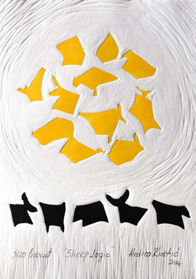 Original art for sale at UGallery.com | Sheep Logic by Andrea Krnetic Grbic | $450 | printmaking | 8.35' h x 5.98' w