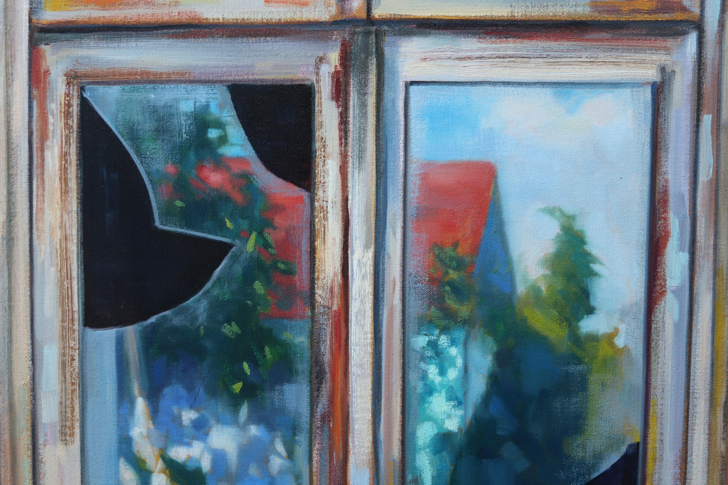 Peeking into the Silence by Andres Lopez |  Closeup View of Artwork 