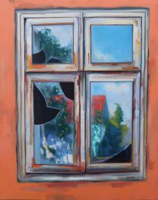 oil painting by Andres Lopez titled Peeking into the Silence