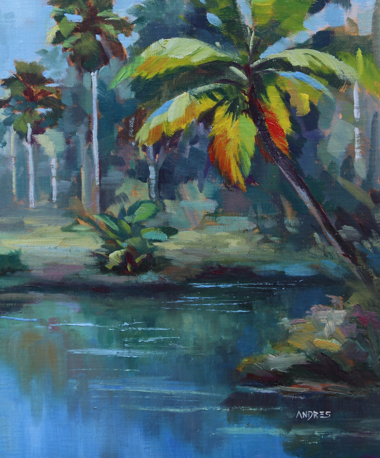 By the River’s Shadow by Andres Lopez |  Closeup View of Artwork 