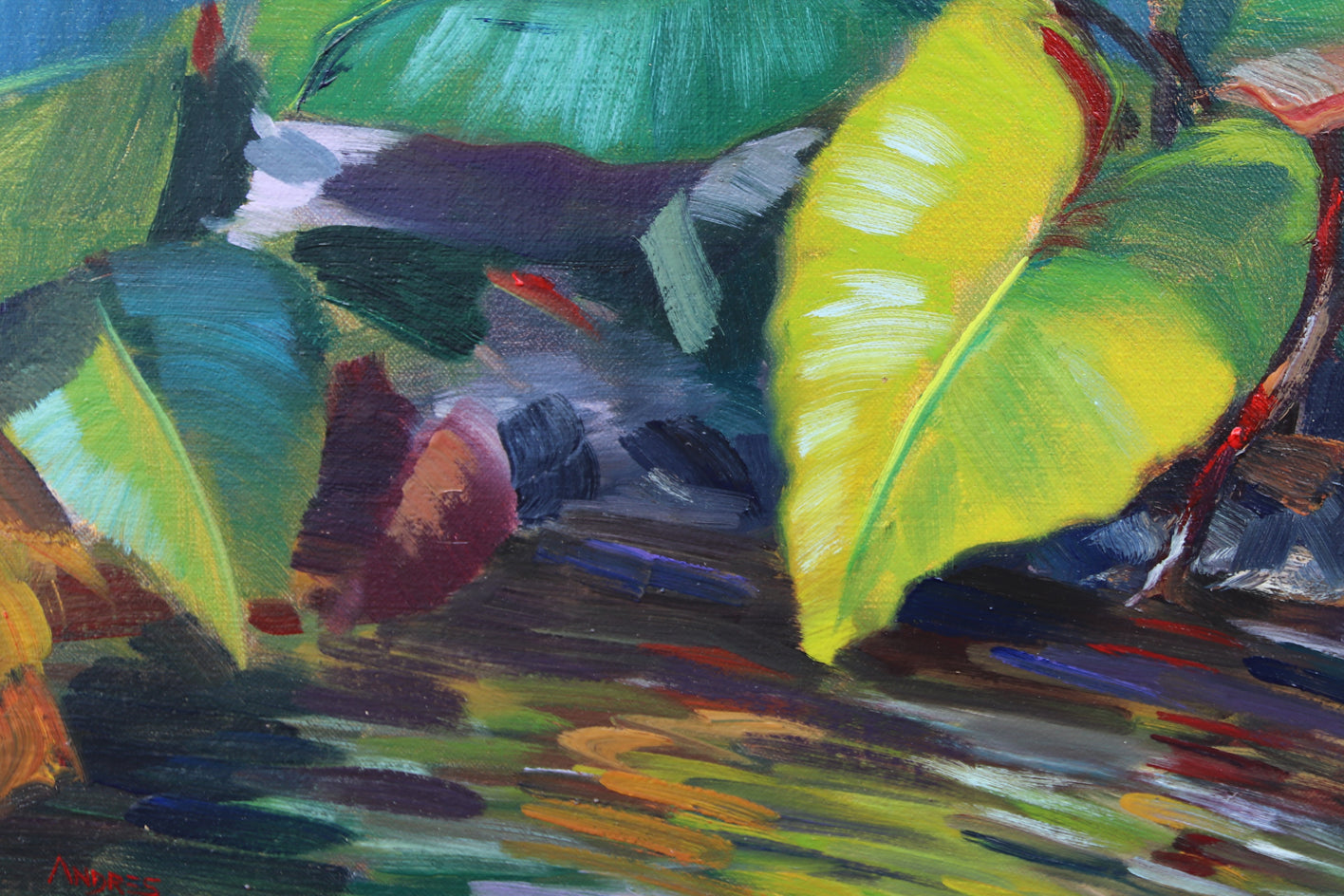 Morning Reflections by Andres Lopez |  Closeup View of Artwork 