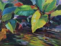 Original art for sale at UGallery.com | Morning Reflections by Andres Lopez | $725 | oil painting | 12' h x 16' w | thumbnail 1