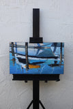 Original art for sale at UGallery.com | Yacht Club by Andres Lopez | $1,275 | oil painting | 15' h x 24' w | thumbnail 3