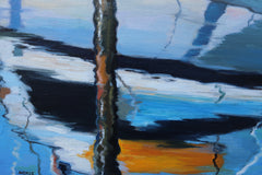 Original art for sale at UGallery.com | Yacht Club by Andres Lopez | $1,275 | oil painting | 15' h x 24' w | thumbnail 4