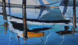 Original art for sale at UGallery.com | Yacht Club by Andres Lopez | $1,275 | oil painting | 15' h x 24' w | thumbnail 1