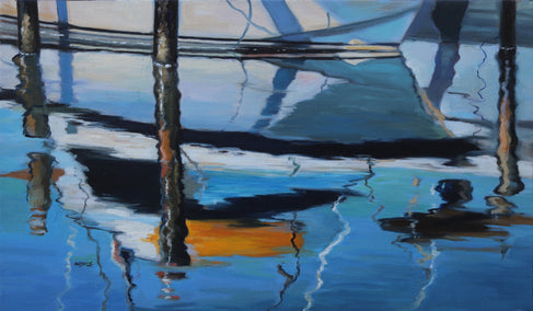 oil painting by Andres Lopez titled Yacht Club