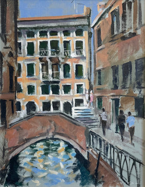 Original art for sale at UGallery.com | From Ponte delle Erbe, Cannaregio by Andrew Hird | $1,125 | oil painting | 11.75' h x 9.5' w