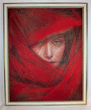 Original art for sale at UGallery.com | Velvet Heart by Ani Abakumova | $10,800 | mixed media artwork | 40' h x 32' w | thumbnail 3