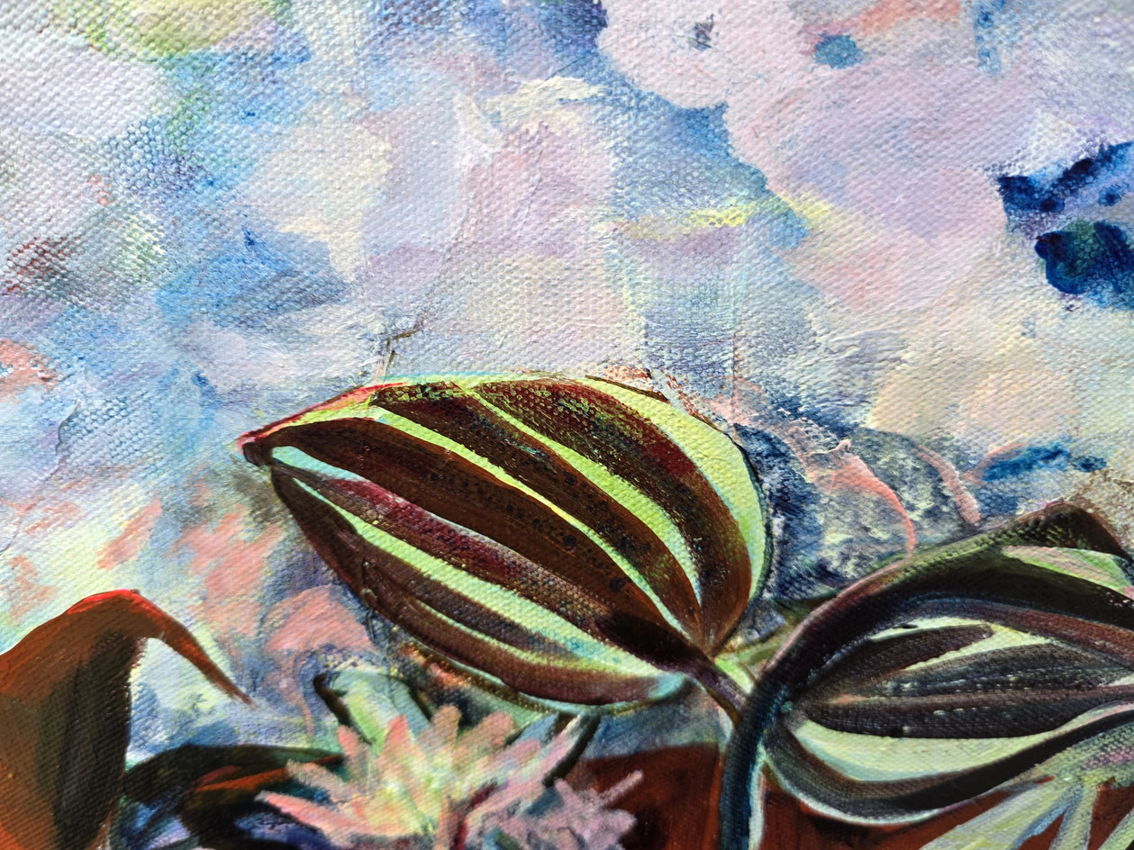 Forest Bathing in Blue by Arden Rose |  Closeup View of Artwork 