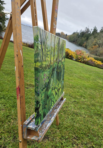 Forest Bathing in Green by Arden Rose |  Side View of Artwork 