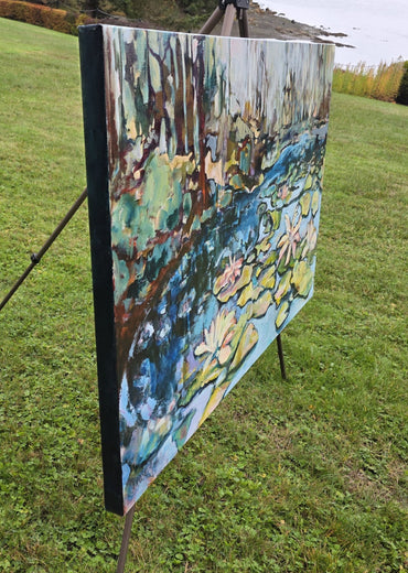 Lilies in Bloom by Arden Rose |  Side View of Artwork 