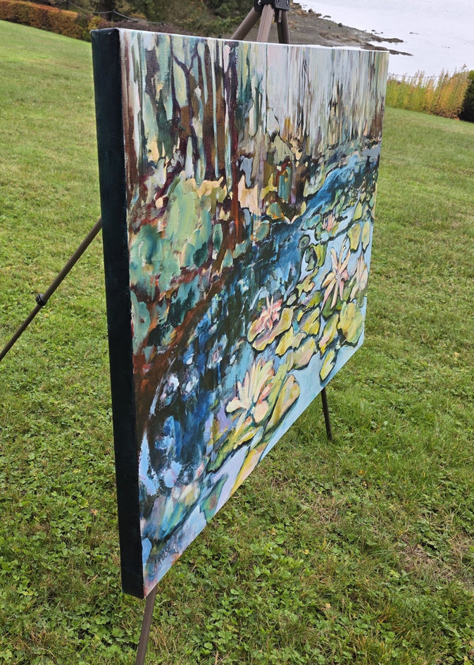 Lilies in Bloom by Arden Rose |  Side View of Artwork 