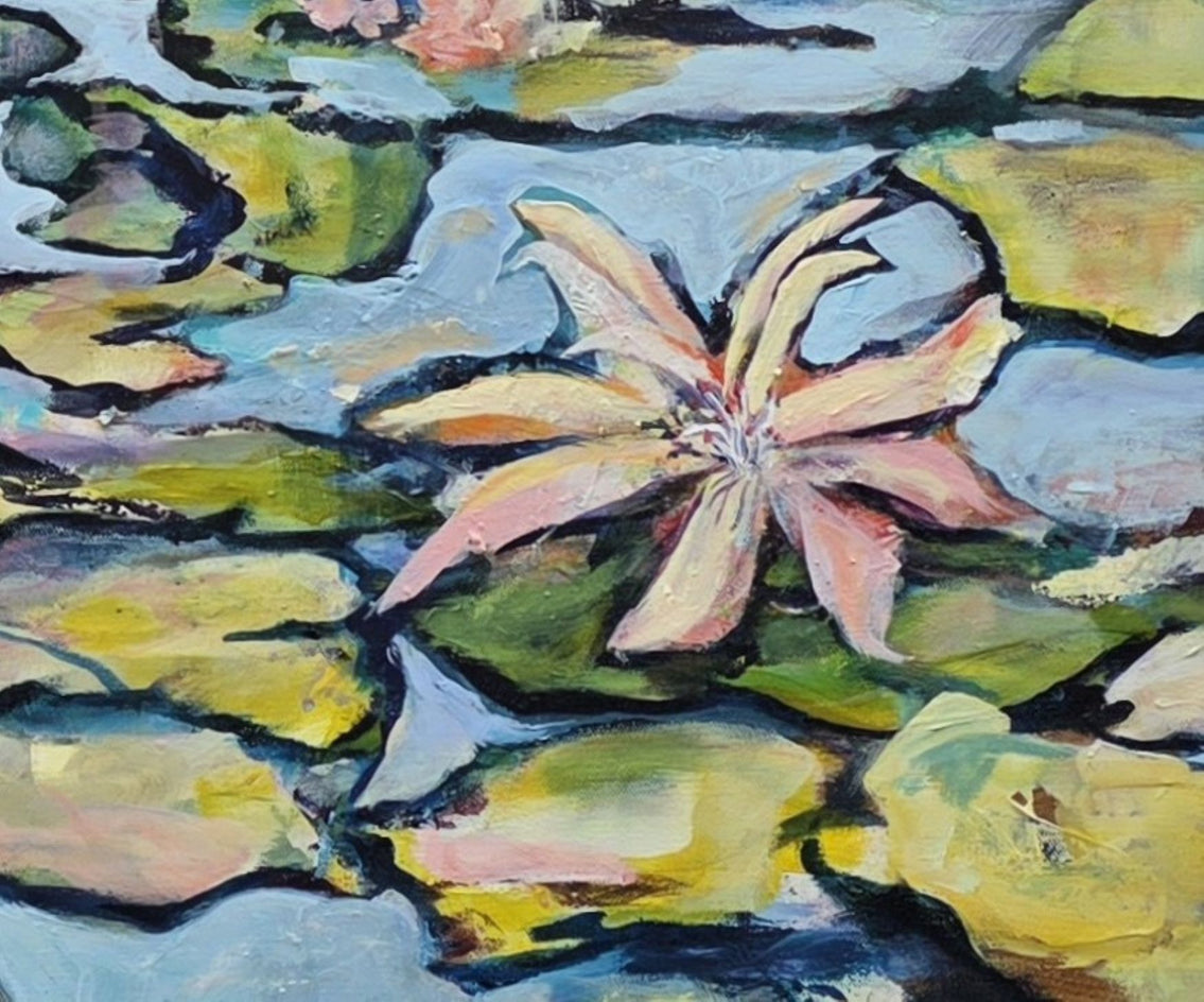 Lilies in Bloom by Arden Rose |  Closeup View of Artwork 