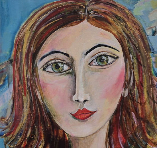Red Head by Arden Rose |   Closeup View of Artwork 
