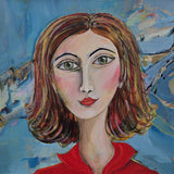 Original art for sale at UGallery.com | Red Head by Arden Rose | $700 | acrylic painting | 24' h x 24' w | thumbnail 1