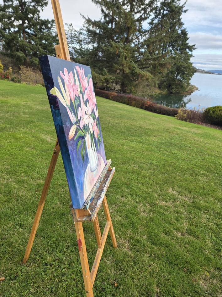 Table Lilies by Arden Rose |  Side View of Artwork 