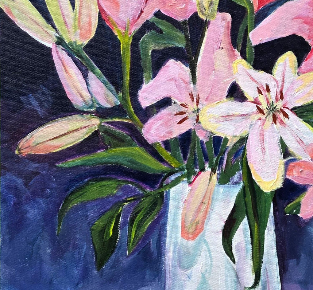 Table Lilies by Arden Rose |  Closeup View of Artwork 