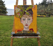 Original art for sale at UGallery.com | The Jester by Arden Rose | $500 | mixed media artwork | 20' h x 16' w | thumbnail 3