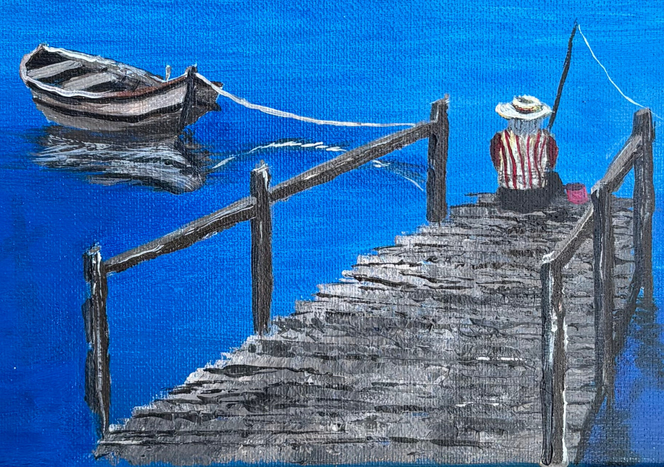 Afternoon Blues by Art Clark |  Closeup View of Artwork 