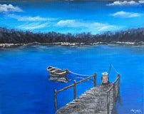 Original art for sale at UGallery.com | Afternoon Blues by Art Clark | $450 | acrylic painting | 11' h x 14' w | thumbnail 1