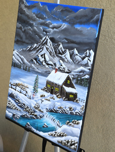 Alpine Christmas by Art Clark |  Side View of Artwork 