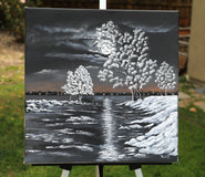 Original art for sale at UGallery.com | Breath of Winter by Art Clark | $650 | acrylic painting | 18' h x 18' w | thumbnail 3