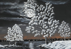 Original art for sale at UGallery.com | Breath of Winter by Art Clark | $750 | acrylic painting | 18' h x 18' w | thumbnail 4