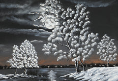 Original art for sale at UGallery.com | Breath of Winter by Art Clark | $650 | acrylic painting | 18' h x 18' w | thumbnail 4