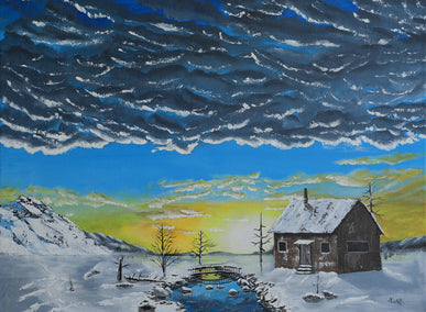 acrylic painting by Art Clark titled Echoes on the Homestead