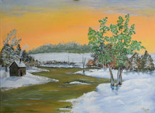 Original art for sale at UGallery.com | Silent Serenity by Art Clark | $825 | acrylic painting | 18' h x 24' w | thumbnail 1