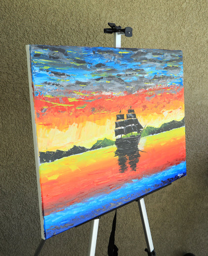 The Last Grand Sail by Art Clark |  Side View of Artwork 