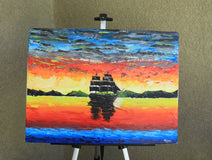 Original art for sale at UGallery.com | The Last Grand Sail by Art Clark | $700 | acrylic painting | 18' h x 24' w | thumbnail 3