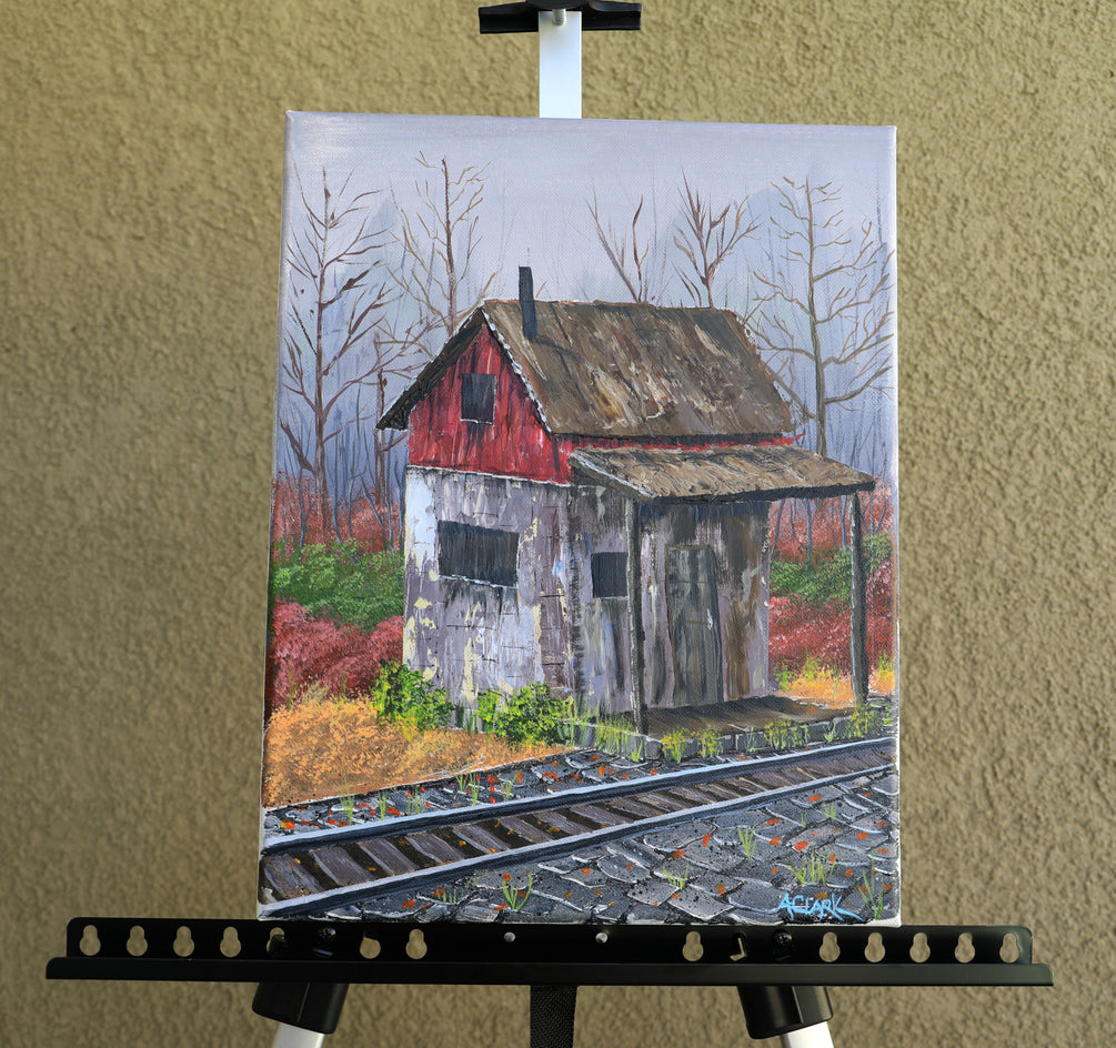 The Train Station by Art Clark |  Closeup View of Artwork 