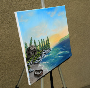 Whispering Tide by Art Clark |  Side View of Artwork 